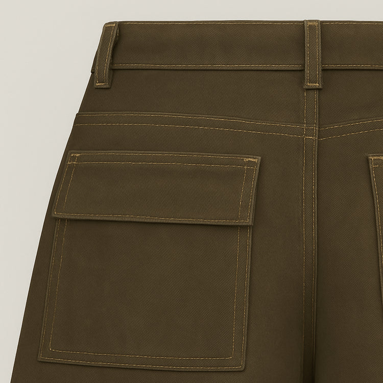 URA-MIYABI 010 leather-effect coated Shorts